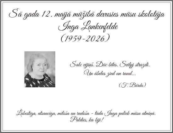 I. Lankenfeldes piemiņai I. Lankenfeldes piemiņai